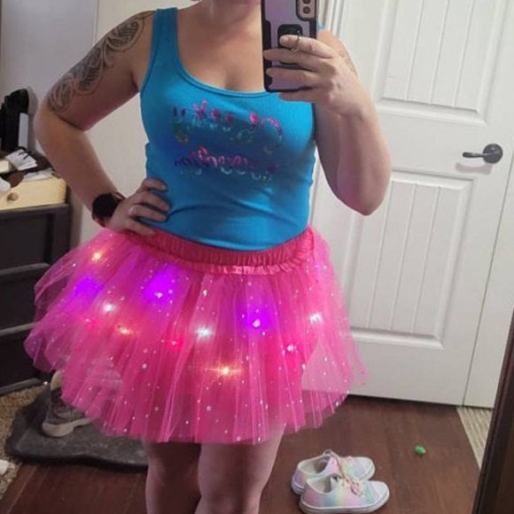 NEW 3PCS SET LED Unicorn Rainbow Sparkle 4 Layer LED Tutu Hairband Wings - Picture 7 of 9